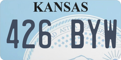 KS license plate 426BYW