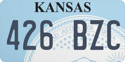 KS license plate 426BZC
