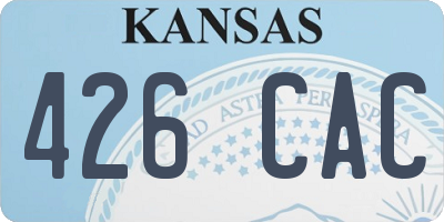 KS license plate 426CAC