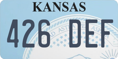 KS license plate 426DEF