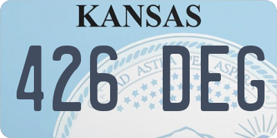 KS license plate 426DEG