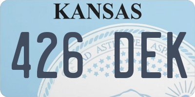 KS license plate 426DEK