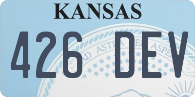 KS license plate 426DEV