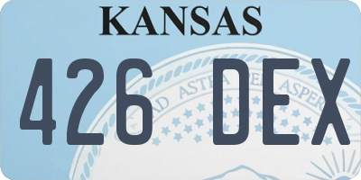 KS license plate 426DEX