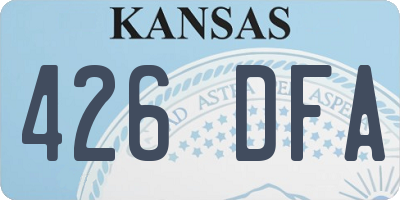 KS license plate 426DFA