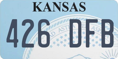 KS license plate 426DFB