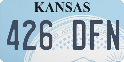 KS license plate 426DFN