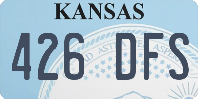 KS license plate 426DFS