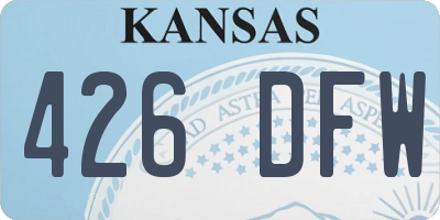 KS license plate 426DFW