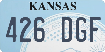 KS license plate 426DGF