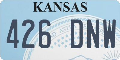 KS license plate 426DNW