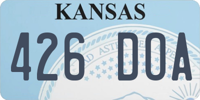 KS license plate 426DOA