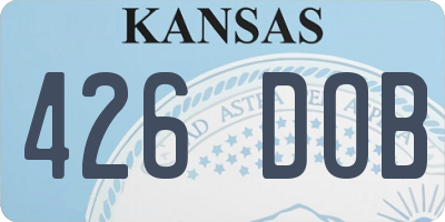 KS license plate 426DOB