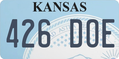 KS license plate 426DOE