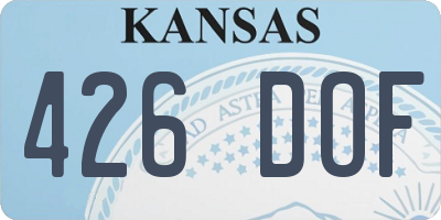 KS license plate 426DOF