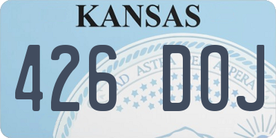 KS license plate 426DOJ