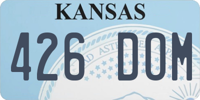 KS license plate 426DOM