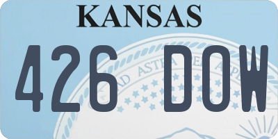 KS license plate 426DOW