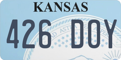 KS license plate 426DOY