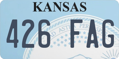 KS license plate 426FAG