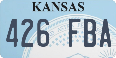 KS license plate 426FBA