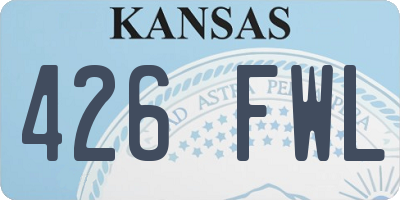 KS license plate 426FWL