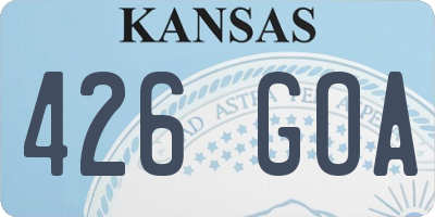 KS license plate 426GOA