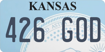 KS license plate 426GOD