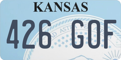 KS license plate 426GOF