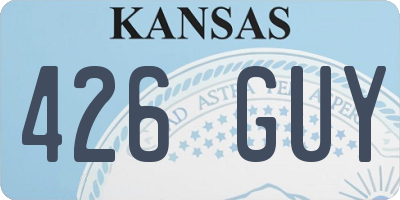 KS license plate 426GUY