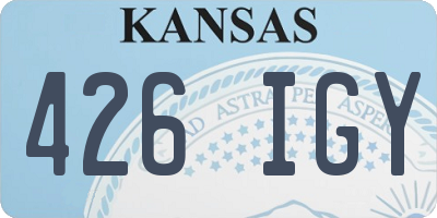 KS license plate 426IGY