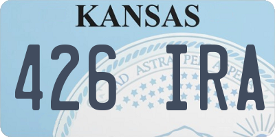 KS license plate 426IRA