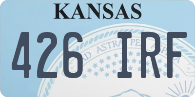 KS license plate 426IRF