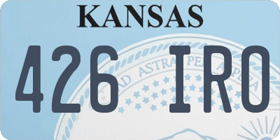 KS license plate 426IRO