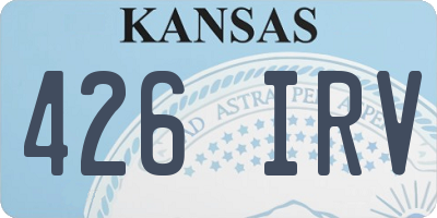 KS license plate 426IRV