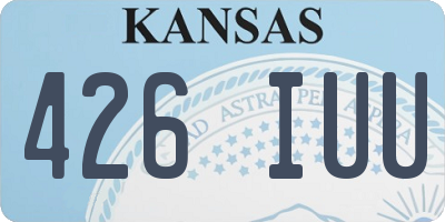 KS license plate 426IUU