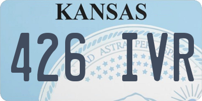 KS license plate 426IVR
