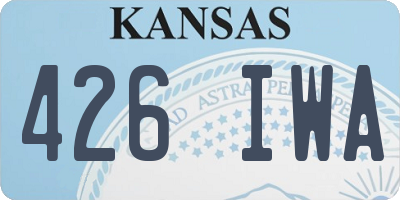 KS license plate 426IWA