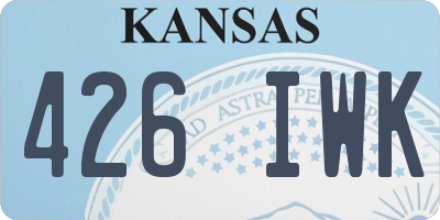 KS license plate 426IWK