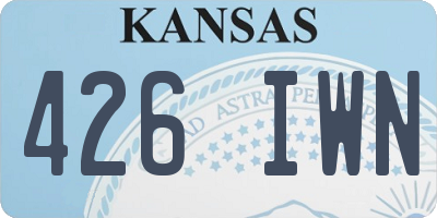 KS license plate 426IWN