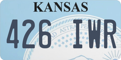 KS license plate 426IWR