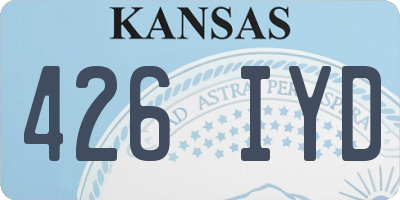 KS license plate 426IYD