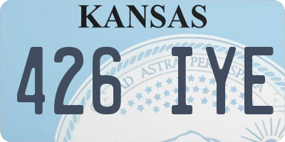 KS license plate 426IYE