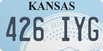 KS license plate 426IYG