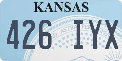 KS license plate 426IYX