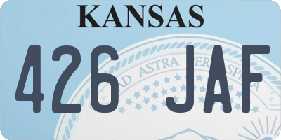 KS license plate 426JAF