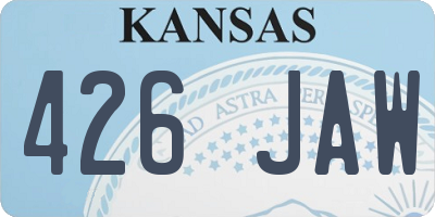 KS license plate 426JAW