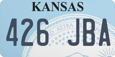 KS license plate 426JBA