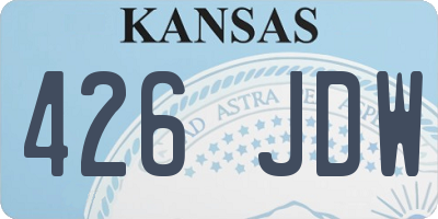 KS license plate 426JDW