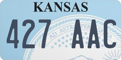 KS license plate 427AAC